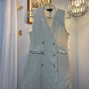 Trixxi Cream Textured Mini Dress